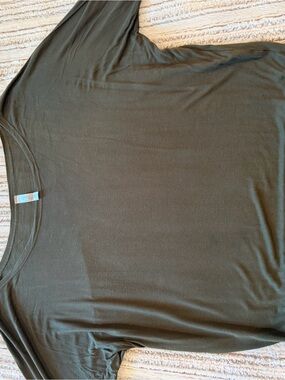 Simly Olive Green Short/Mid Sleeve Tunic Tee